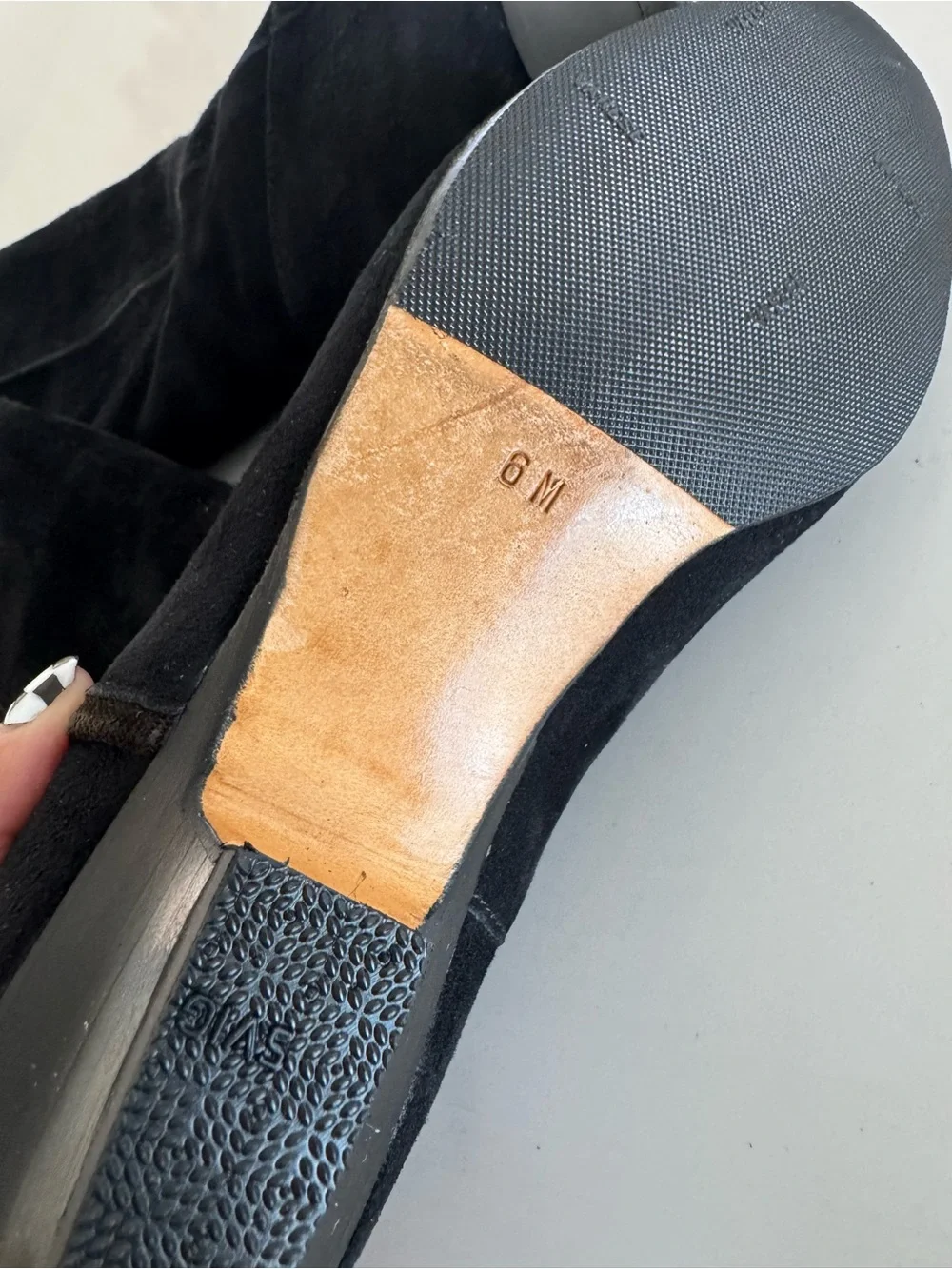 Vintage YSL Black Over-the-Knee Women's Suede Boots - sz 6